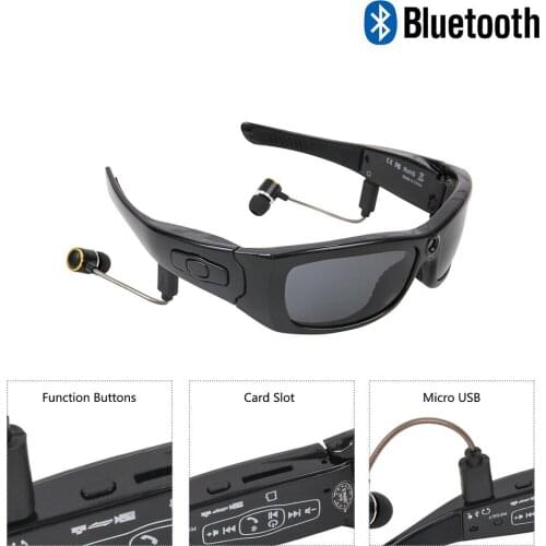 MS21 Sunglasses Camera Headset HD1080P Bluetooth MP3 Player Photo Video Recorder Mini DV Camcorder for Outdoor Mini Glasses