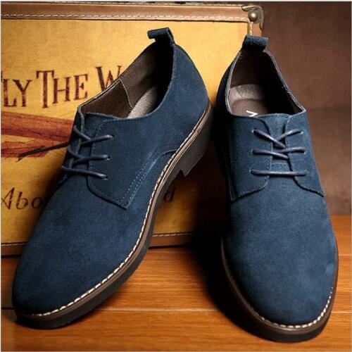 Men Oxfords Shoes Suede Leather Men Casual Shoes Spring Autumn Fashion Lace-Up Men Shoes Leather Chaussure Homme rty78