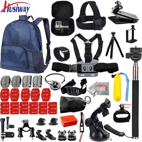 Husiway Accessories set for all Gopro hero 5 4 3 style kit mount for go pro / SJCAM / xiaomi yi camera / eken h9 tripod 14I