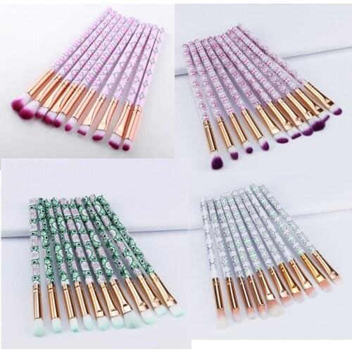 10pcs/Lot Eyeliner Makeup Brushes Set Women Make Up Tools Eyebrow Cosmetic kit Lip brush Bohemia Style Brush set