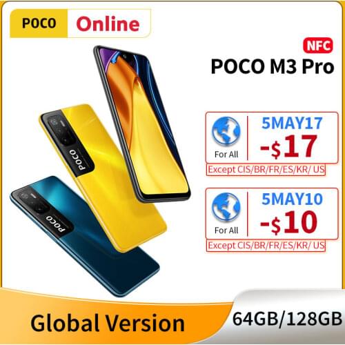 Newest Global Version POCO M3 Pro 5G 6GB + 128GB Smartphone Dimensity 700 2400x1080 90Hz DotDisplay 48MP 5000mAh 18W Fast Charge