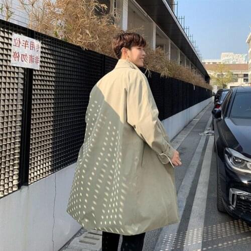 Autumn and winter 2020 new windbreaker Korean version medium length loose casual solid color British style thin overcoat for men