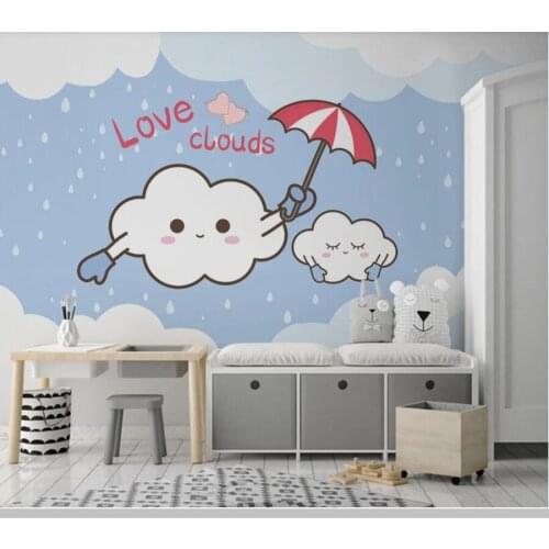 Papel de parede Modern childrens room love cloud cartoon wallpaper mural,living room tv wall bedroom wall papers home decor