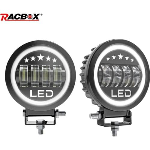 Angel Eyes Led Work Light 4 Inch 12V 24V Waterproof Fog Light For LADA Car DRL Halo 4x4 Offroad Motorcycle Bicycle ATV SUV Truck