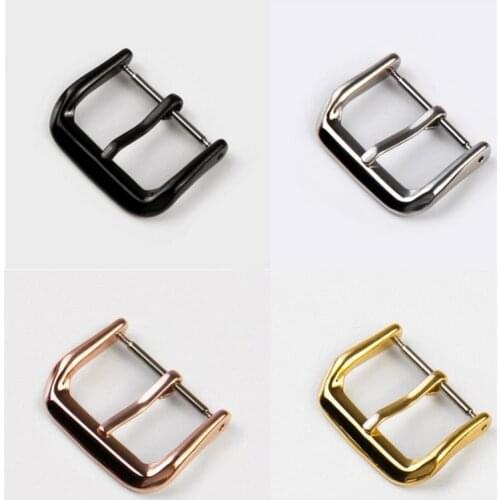 Stainless Steel Watch Buckle 16mm 18mm 20mm 22mm Metal Silver Gold Black Watchbands Strap Clasp Watch Accessory