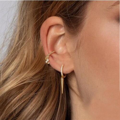 S925 Sterling Silver jewelry Korean temperament simple and versatile cone-shaped earrings for women hypoallergenic earrings