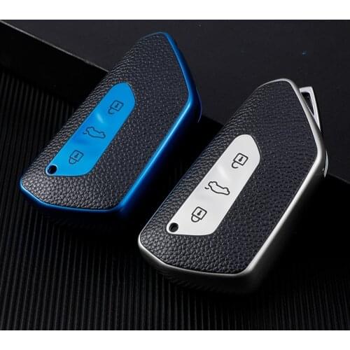 TPU Leather Remote Key Cover Case bag For Volkswagen for VW Golf 8 Mk8 2020 for Skoda For SEAT LEON 2020 3 Button Car Smart Key