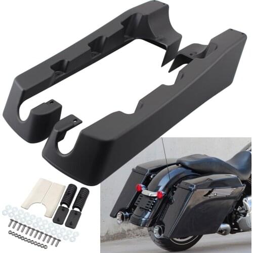 Motorcycle Gloss Black 4" Hard Stretched Saddle Bag Extension For Harley Touring 94-13 Road King Street Electra Glide Ultra FLTR