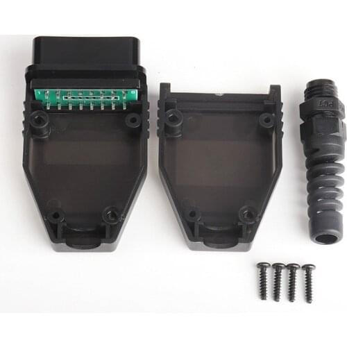 Universal OBD2 16 Pin Square Contact Type Car Connection Male Adaptor Plug with Screws