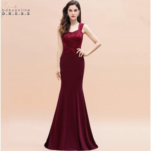 New Arrival Burgundy Mermaid Evening Dress Backless Party Dress Sexy Tank Sleeve Evening Prom Gowns Women Vestido de Festa