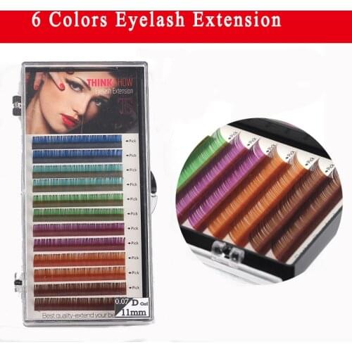 0.07 Thickness C/D Curl Colors Eyelash Extension Korea Silk Volume Eyelash 3D Natural Long Color Eye Lashes