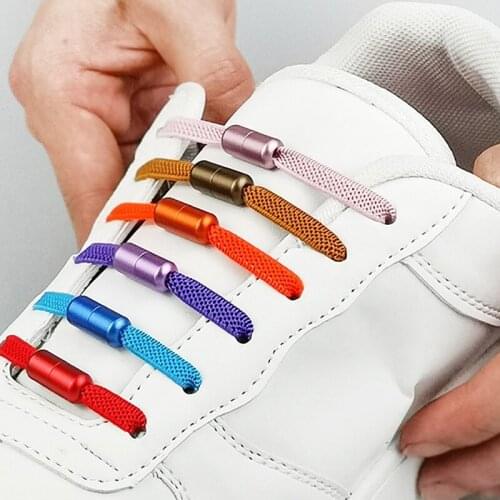 10PCS 18x8mm Elastic Laces Clasps Metal Capsule Lock Buckles Tip Ends No Tie Shoelaces Tieless Elastic Lazy Shoelace Accessries