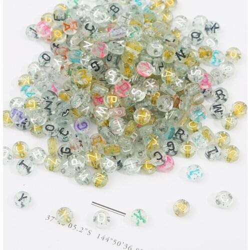 100pcs/lot Mixed English Letter Acrylic Beads Round Flat Alphabet Beads For Jewelry Making Handmade Diy Bracelets Necklaces