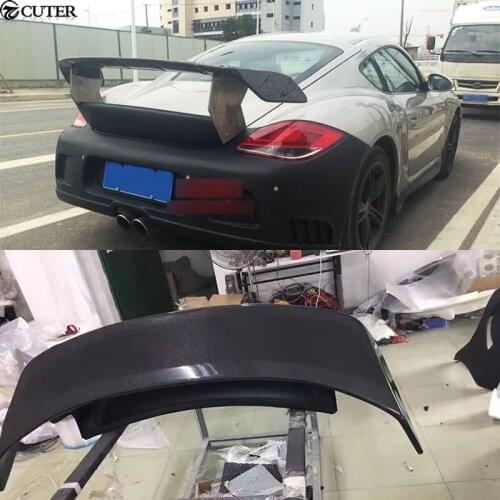 987 Carbon Fiber Car body kit Rear Trunk Spoiler Lip Wing For Porsche Boxster 987 2005