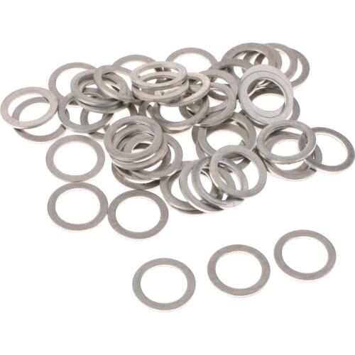 50x M14 Aluminum Oil Drain Plug Crush Washers Gaskets for Mazda 9956-41-400 Oil Drain Plug Seal Gasket