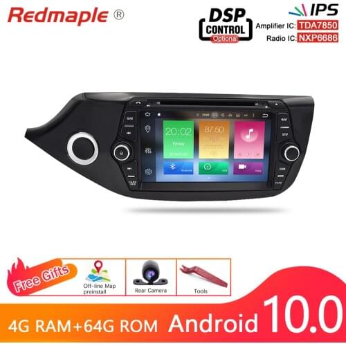 IPS Screen Android 10.0 Car Radio GPS Navigation Multimedia DVD Player For Kia Ceed 2012-2016 Auto RDS Audio WIFI Stereo 4G RAM