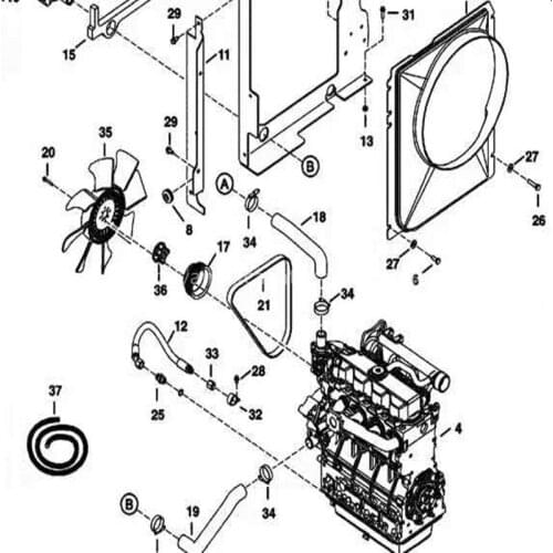 Bobca M331/334/337 engine belt fan belt air conditioning compressor part number 7101067 free