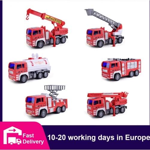 Large Fall-Resistant Fire Truck Toy Set Ladder Truck Lift Sprinkler Fireman Engineering Truck Toy Educational Toys for Kids