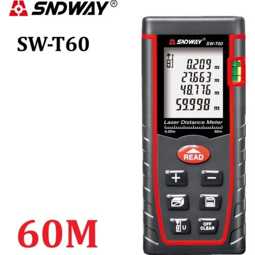Genuine SNDWAY 60m Digital laser rangefinder RZ60 197ft distance meter range finder Area-volume-Angle Tester tool