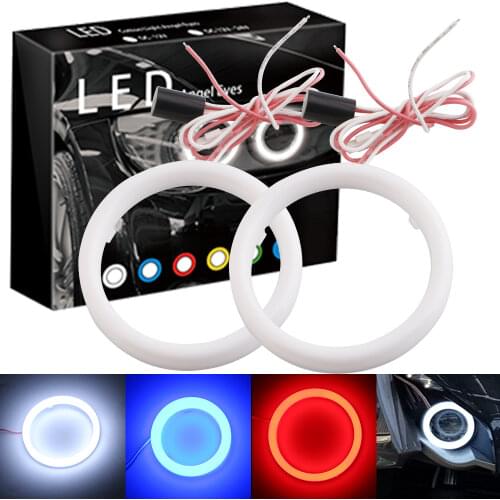 2pcs/set 12V 24V 110MM 4.33'' 1296LM 2835 LED Cotton Led Angel Eyes Halo Rings Headlight Fog Decorative Light White Red Blue