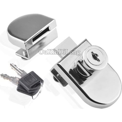 Hot 10sets Swing Glass Cabinet Locks Showcase Display Cabinet Door Lock No Drilling Keyed Alike & Keyed Different