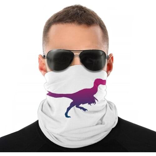 Gradient Dinosaur Scarves Half Face Mask Unisex Halloween Neck Gaiter Seamless Bandanas Protective Headwear Cycling Camping