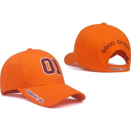 General Lee 01 Embroidered Cotton Cosplay Hat Orange Good OL' Boy Dukes Baseball Cap Adjustable Sun Visor Hats Unisex Caps
