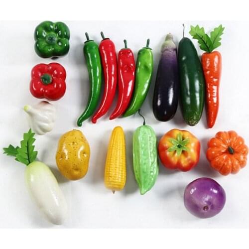 Artificial Fruit Vegetables Kitchen Plastic Toys Kids Carrot Chili Pepper Food Photography Props Farmhouse Decor Halloween