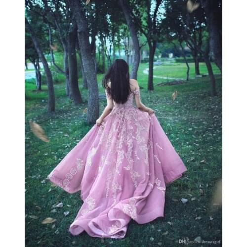 Lace violet evening dress 2019 long graduation dress large sweep train princess Prom dress formal party dress vestido de festa