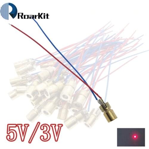 1PCS Laser Diodes 5mW 650 nm Diodo RED Dot Laser Diod Circuit 3V/5V 5mW 650nm Module Pointer Sight Copper Head
