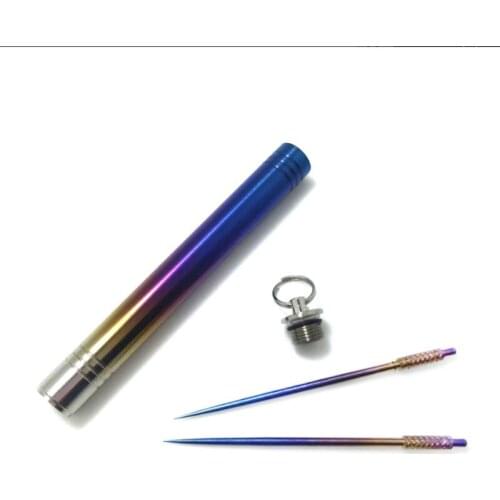 Metal Toothpick Portable Pocket Reusable Titanium Toothopick For Outdoor Travel Picnic Hiking Camping Color Metal Toothpick
