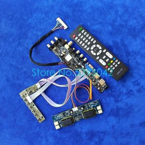 LCD controller board kit 1366*768 USB+VGA+AV For M185B1-L01/TMS185WX1-01TB display DVB-T digital signal LVDS 30-Pin 4-CCFL