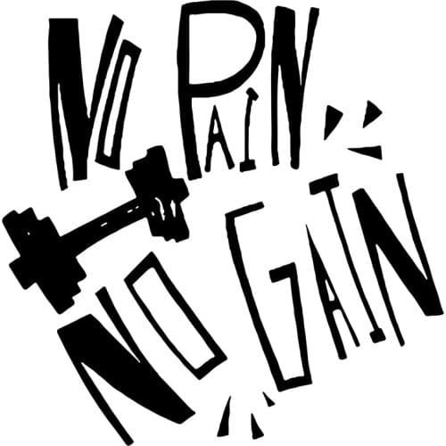 Fitness Wall Decal No Pain No Gain Quotes Lifting Weights Training Gym Interior Decor Bodybuilding Physical Viny C8011