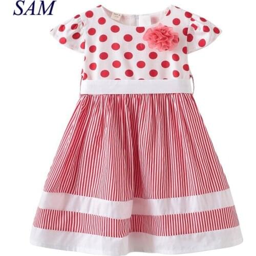 2019 new summer girls dress childrens casual pattern petal sleeve dresses kids flower princess A-Line cotton dress