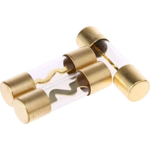 2021 New 5Pcs Gold Plated Glass AGU Fuse Fuses Pack Car Amp Amplifier