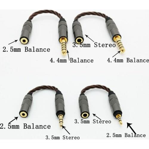New Conversion cable balance 3.5 mm to 4.4mm / 3.5mm to 2.5mm audio cable 2.5mm to 3.5mm / 2.5mm to 4.4mm Adapter cable