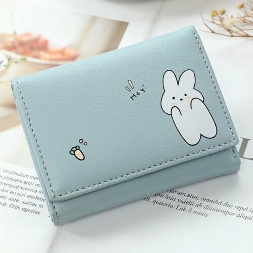 New Cute animal Multi-Card Short Wallet Student Three-Fold Wallet Small Wallets Ladies Card Holder Mini Purse
