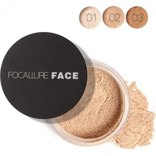 FOCALLURE 3 Colors Face Loose Powder Setting Breathable Cosmetic Makeup Tool Waterproof Loose Powder Skin Finish Powder TSLM2