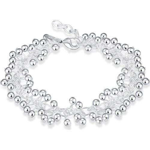 Selling 925 sterling silver jewelry creative ball small grape fashion bracelet gave girlfriends birthday gift