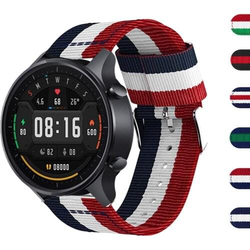 For Xiaomi Color Watch Mi Smart Watch Color Nylon Sport Strap Replacement Watchband Wrist Bracelet 22mm Watch Band