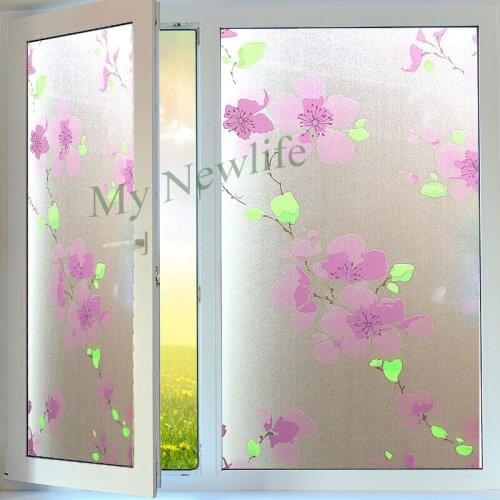 Plum blossom Self-Adhesive Privacy Window Film Opaque glass Sticker Bathroom balcony Waterproof PVC film Home Decor 60*500cm