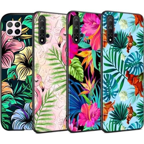 Tropical Leaves Flowers Silicone Soft Cover For Huawei Nova 7i 7SE 6SE 5T 5i 5Z 5 4 4E 3 3i 3E 2 2i Pro Lite Phone Case