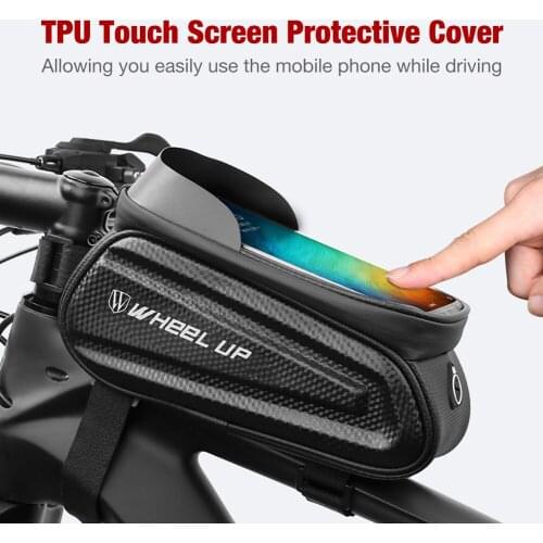 Bike Frame Bag Waterproof Sunshade Bike Pouch Bag Bicycle Large Capacity Storage Bag for any Smart Phones Below 7 Inch