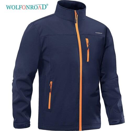 WOLFONROAD Waterproof Tactical Jacket Mens Thermal Warm Air Soft Shell Fleece Jacket Coats Hiking Fishing Windbreaker Outwear