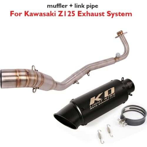 Z125 Motorcycle Exhaust System 51mm Muffler Escape Pipe Silencer Tip Mid Pipe Slip on for Kawasaki Z125