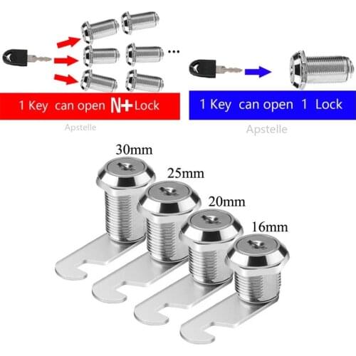 Same key 16/20/25/30mm Drawer Locks With 2 Keys Lock Furniture Hardware Door Cabinet Lock For Office Desk Letter Box Cam Locks