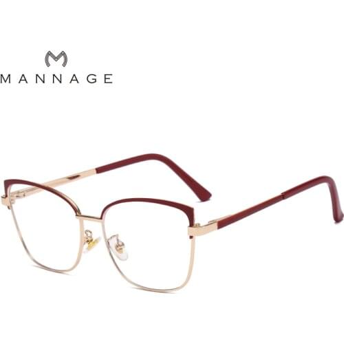 Cat Eye Optical Glasses Frame Women Anti Blue Light Clear Eyeglasses Frame Ladies Alloy Eyewear Female 2021 Fashion Trend