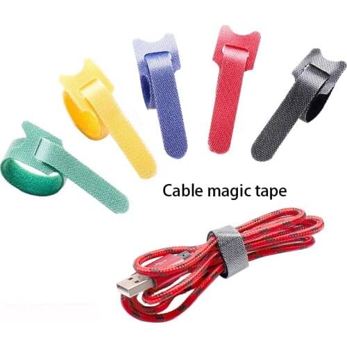10Pcs Nylon Fastening Cable Ties Cable Strips Adjustable Multipurpose Securing Wire Organizer Magic Tape Holder