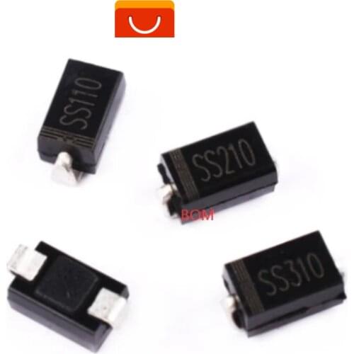 100PCS Rectifier diode M1 M4 M7 SS12 SS14 SS16 SS24 SS34 SS36 SS110 SS210 SS210 US1M RS2M ES1D DO-214AC Schottky diodes