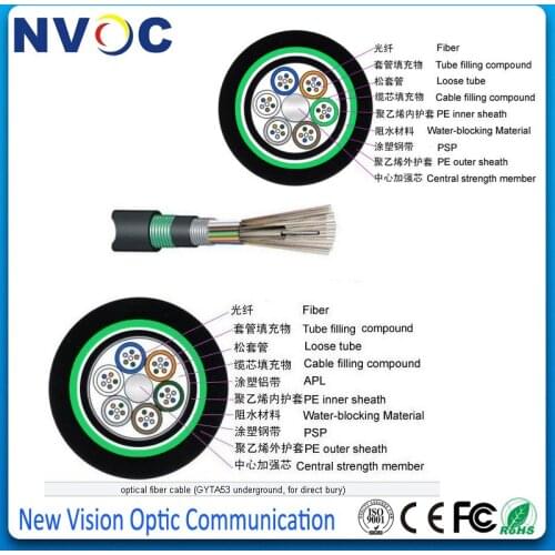 SM 12Core Single Mode G652D GYTY53 Outdoor Direct Buried Optical Fiber Cable
